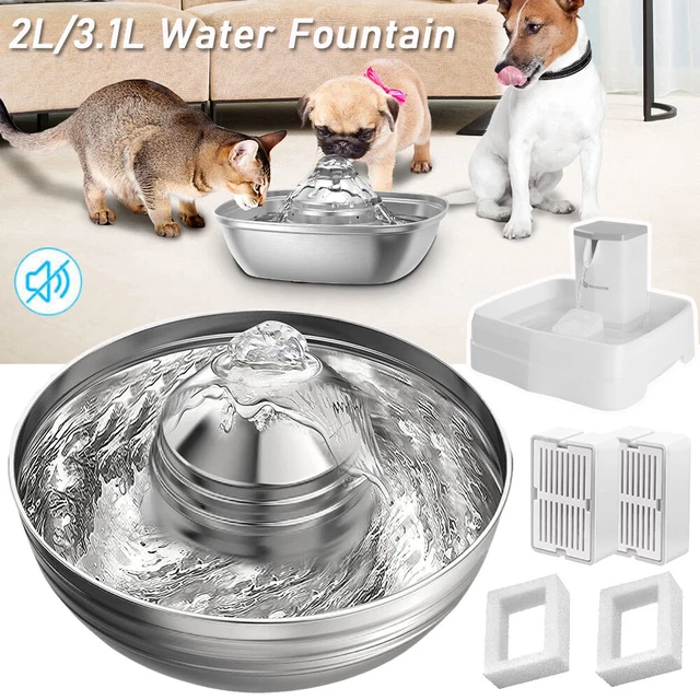 2L/3.1L Cat Mate Water Fountain Pet Dog Drinking Dispenser Bow Drinker Filter UK