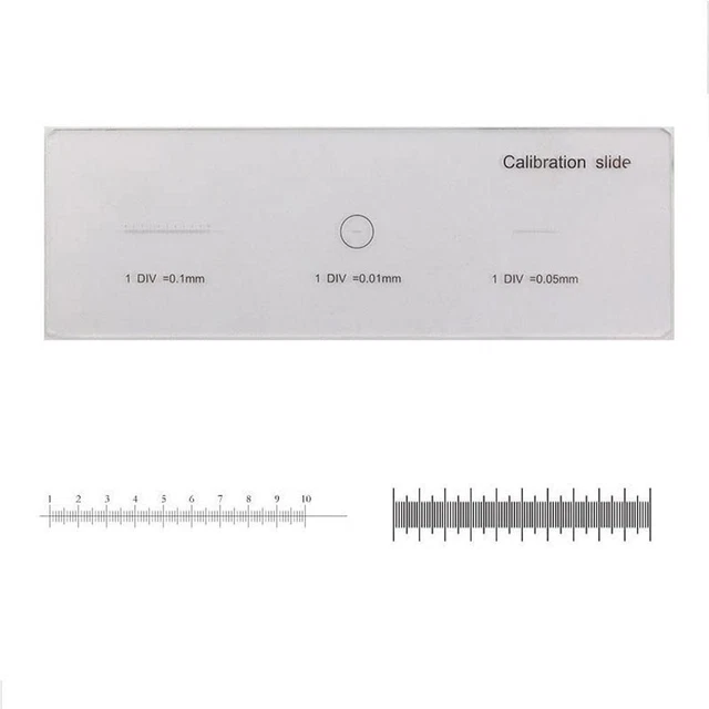 Microscope Micrometers Calibration Slide 1DIV=0.01mm Optical Glass Ruler 9CQ0