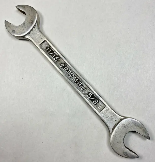 Vintage PLOMB TOOLS No. 3034 "PEBBLE STYLE" Open End Wrench 11/16" x 5/8" USA