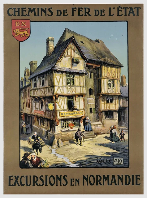 Affiche pour la Compagnie des Chemins de fer de l'Ouest, Excursions en