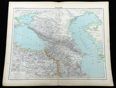 Baku Mappa Antica Di Il Caucuses Georgia Tiflis Dagestan Baku Stavropol Francese 1894 