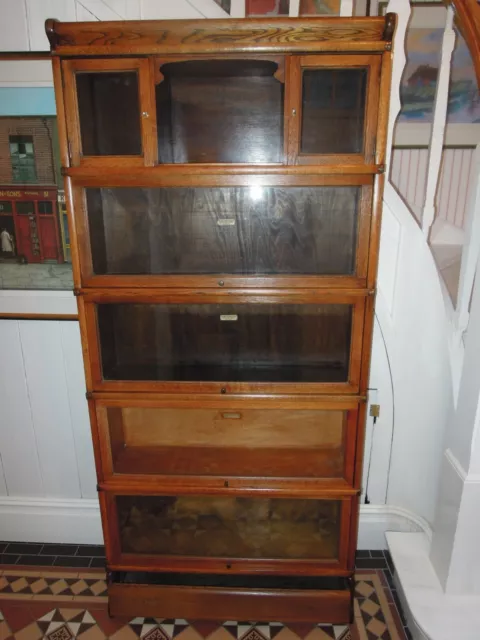 Original GLOBE WERNICKE Bücherschrank Vitrine Bücherregal ca. 1920 Eiche massiv