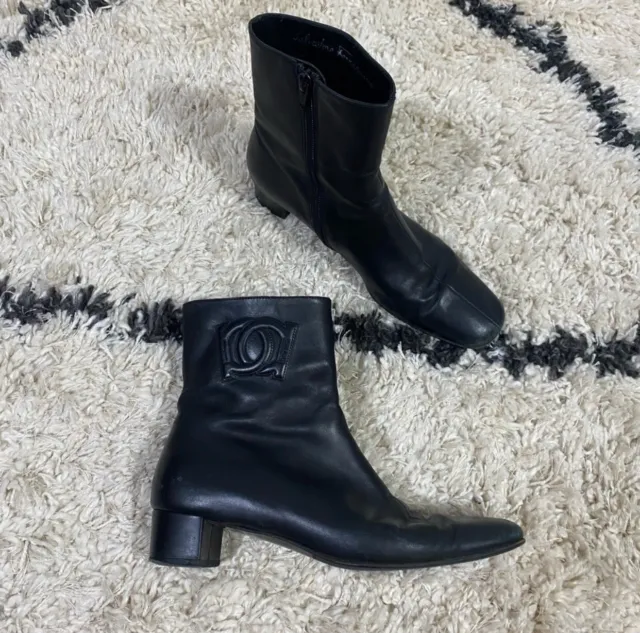 Salvatore Ferragamo Black Heeled Boots Size 7