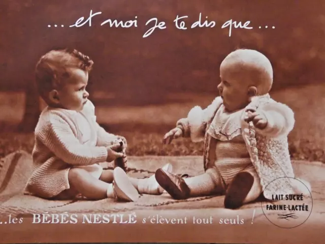 Publicité De Presse 1938 Les Bébés Nestlé S'éléve Tout Seuls Chocolat Gala Peter