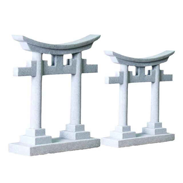2x Aquarium Decoration Imitation Stone Torii Gate Statue Japanese Torii Gate