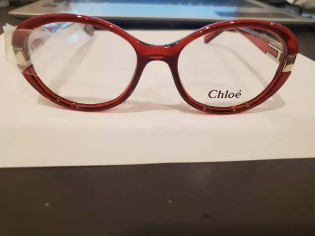 NEW Chloe CE 2656 613 RED ITALY MADE  52-17-135mm B38MM PERFECT AUTHENTIC