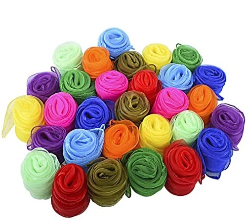 AIDCARE Foulards de Danse 30 pièces Foulard de Danse carré Foulard Magic Move...
