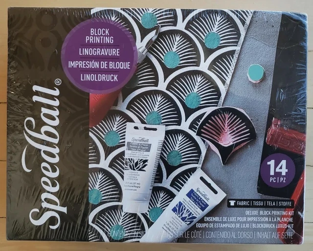 Speedball Deluxe Kit de Impresión en Bloques 14 Piezas NUEVO EN CAJA/SIN ABRIR