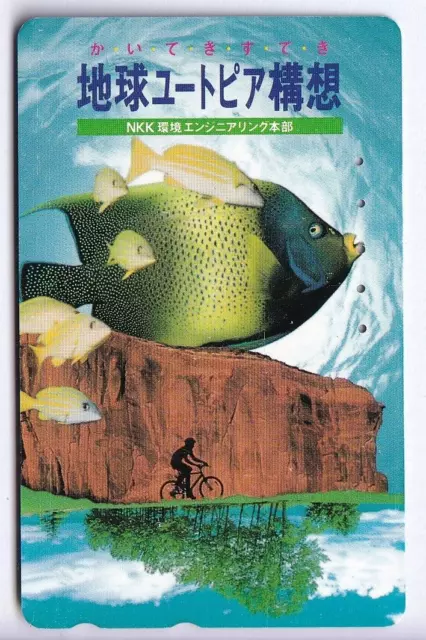 Asie Telecarte / Phonecard .. Japon 50Y Tamura Ntt Poisson Fish Velo Cycling