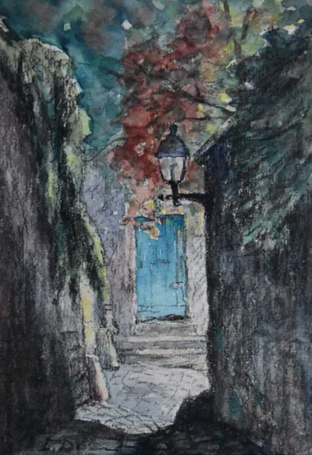 Louis Dupuis (1862-1951) (76) - aquarelle et fusain - Paris (rue Berton)