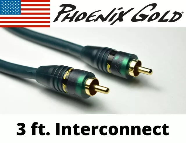 3 ft. RCA Composite Video Cable Interconnect 24k Gold Plated 100% Dual Shielded