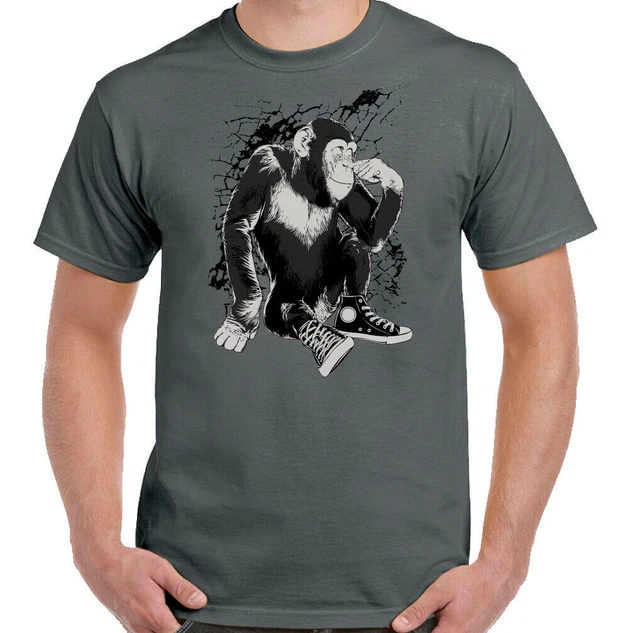SINGE T SHIRT HOMMES Dr le Primate Chimpanz Converse Baskets Haut
