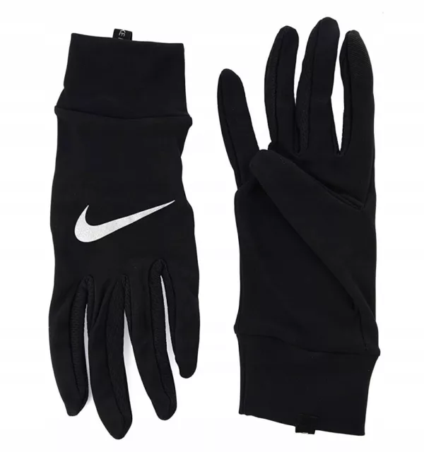 Nike Running Gloves Mens Dri Lightweight Tech Touch Screen Phone Hi-Viz Black