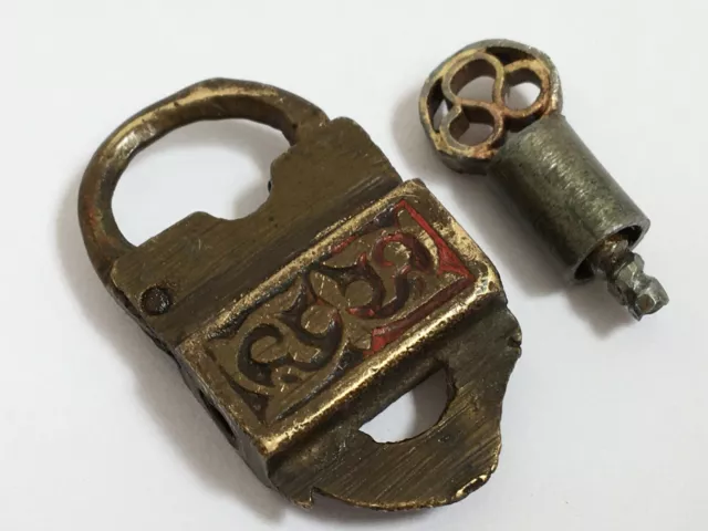 Old Vintage Lock Solid Brass Small Mini Padlock Strong Collectible Handmade