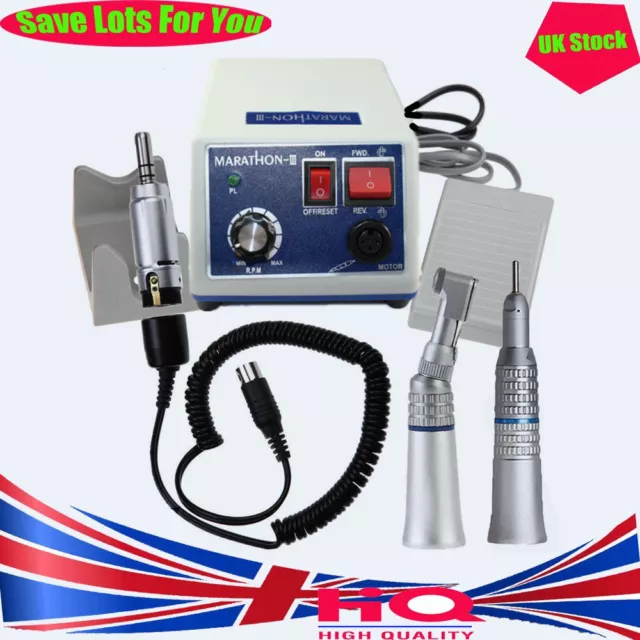 Dental Lab Marathon 35K RPM  Micromotor Machine+Contra Angle Straight Handpiece