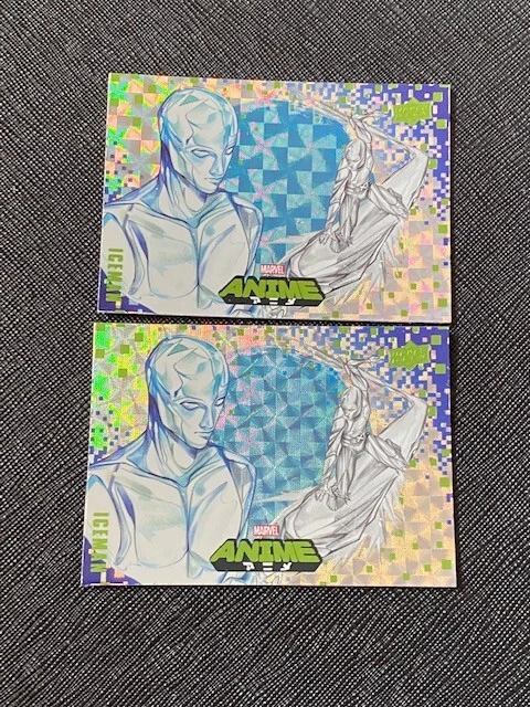 (2) 2020 UD Marvel Anime Peach Momoko Iceman Hyper Mosaic Foil Card Lot 2