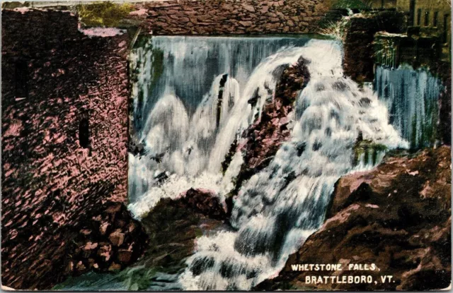 Whetstone Falls Brattleboro Vermont Scenic Waterfall Landscape DB Postcard