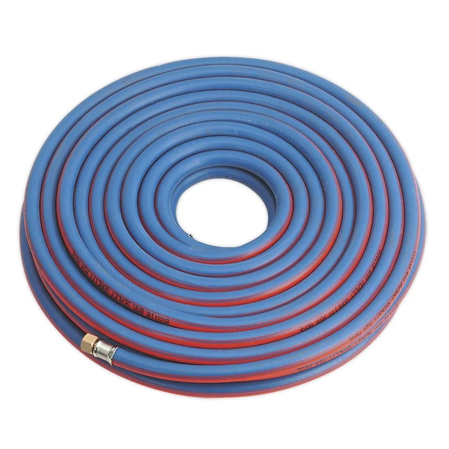 Tuyau D'air Draper 20 M X 6 Mm – Extrémités BSP Mâle, Bleu, Pour Atelier
