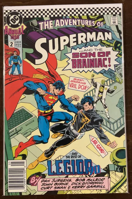 Adventures of Superman Annual #2 VF/NM 9.0 NEWSSTAND EDITION DC COMICS 1990