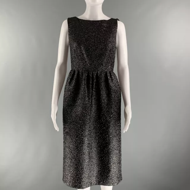 MARC JACOBS Size 0 Black Polyester Blend Textured Shift Dress