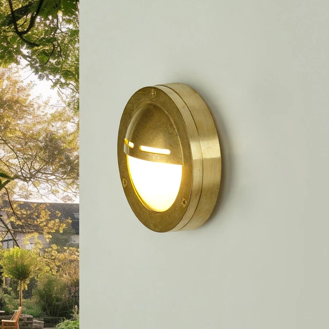 Lampada da Parete Esterni Nero Antico IP64 Ottone Vetro E27 H:22 CM
