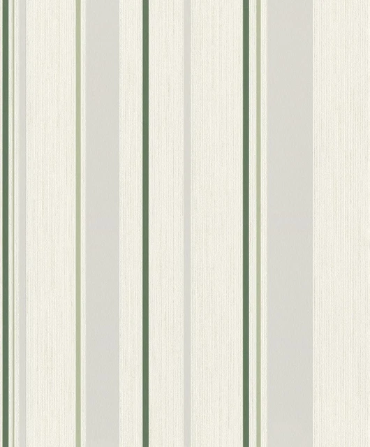 Rasch Tapete Rocknrolle 536232 Rayas Rayadas Verde Gris Blanco Papel de Pared