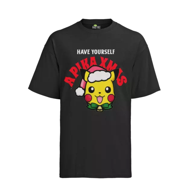 Süsses Pikachu Weihnachts Pokemon Pika Süßes Kawaii Xmas Chrismas Herren T-Shirt