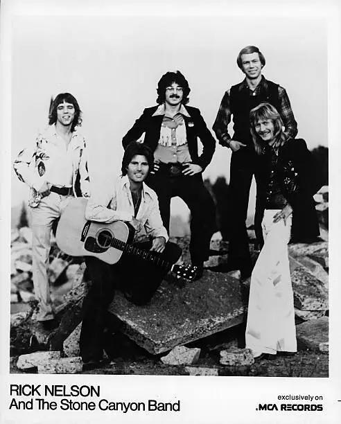 Rick Nelson poses with his backup group The Stone Canyon Band in c- Old Photo