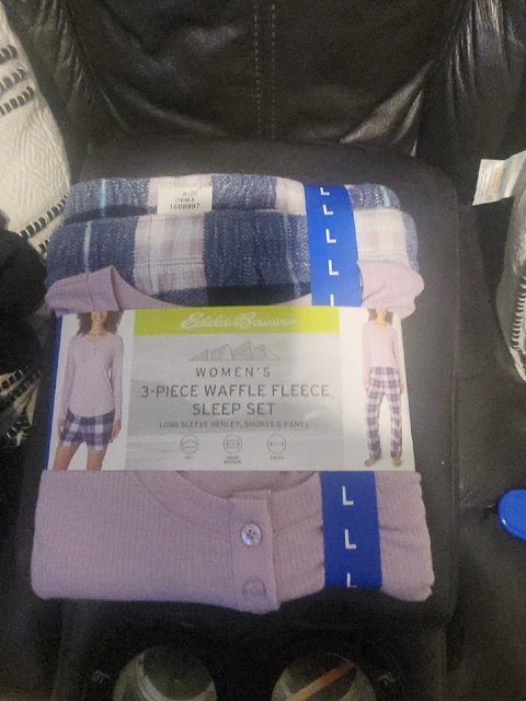 Eddie Bauer Womens Small *3 Piece* Waffle Fleece Sleep Set NWT