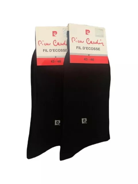 Lot de 2 paires de chaussettes fil d'Ecosse noires Pierre cardin 2