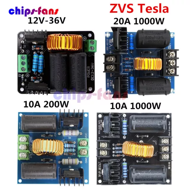 10A/20A 200W 1000W 12-30V 12-36V ZVS Tesla Flyback Driver Board Acrylic Case Kit