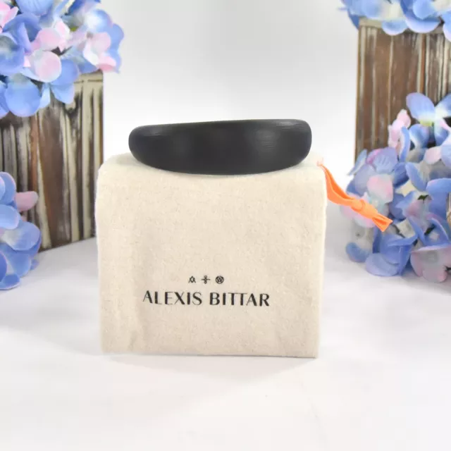 Alexis Bittar Black Lucite Medium Tapered Bangle Bracelet NWT