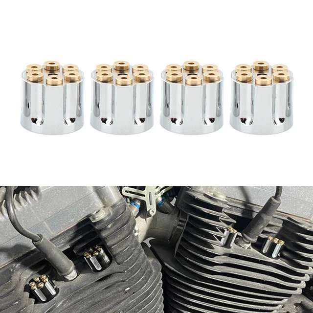 SPARK PLUG SCREW Nut Head Bolt Cap Engine Topper Cover Fit Harley Twin