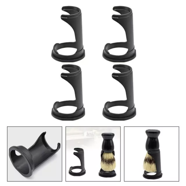 4Pcs Plastic Shaving Brush Base Black Beard Brush Holder  Barber Shop