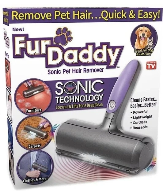 Fur Daddy As Seen On TV Sonic Pet Hair Remover for Dogs/Cats Cordless Reusable
