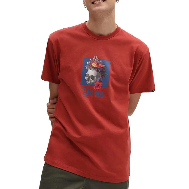 Vans T-Shirt da Uomo Death Blooms Rossa Taglia S Cod VN0A7PKISQ6