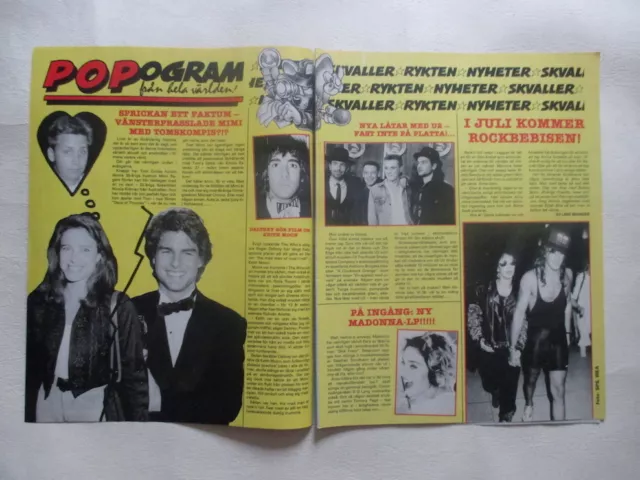 Madonna Depp Connery Sambora Cher Cruise Mimi Rogers Keith Moon clippings Sweden