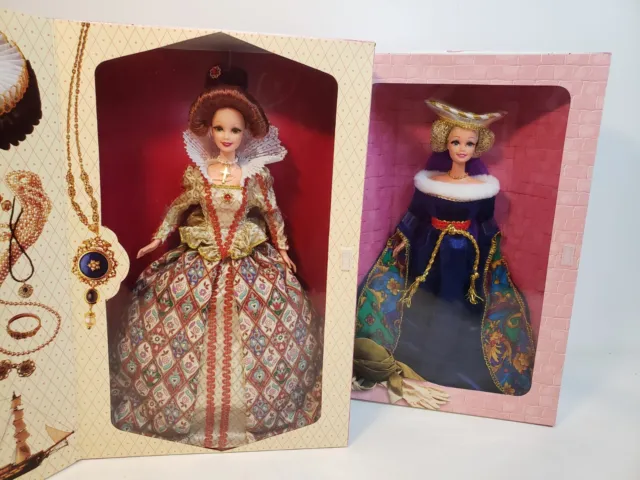 Great Eras Barbie Doll Lot Elizabethan Queen Medieval Lady 1994 Mattel Nrfb