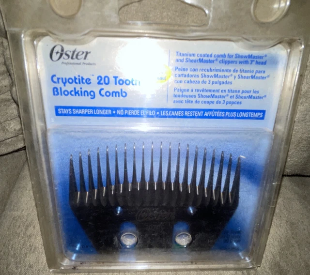 New Oster Cryotite 20 Tooth Blocking Comb For 3” SHEARMASTER SHOWMASTER Clippers