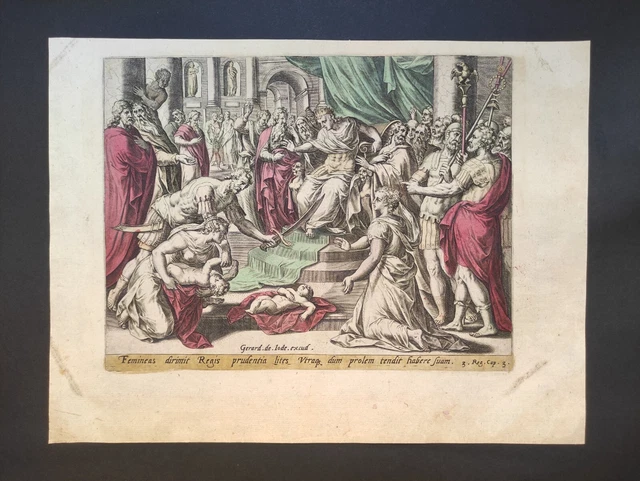 Judgement of Solomon, Jan Snellinck, Hans Collaert, Stampa 1585