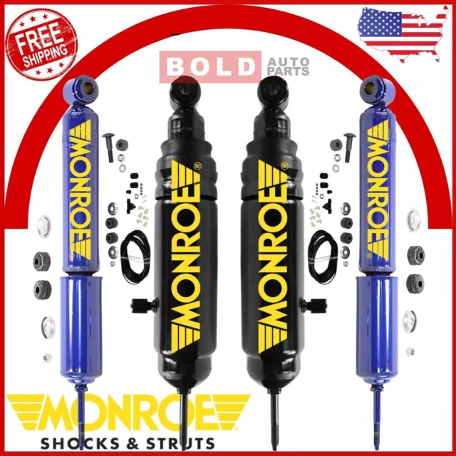 MONROE Front Shocks Absorbers & Rear Air Adjustable Shock 4PCS Set For Ford E150