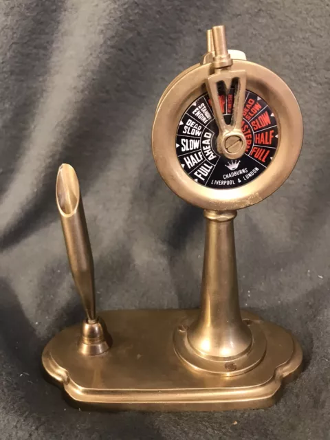 Chadburns Liverpool & London Brass Double Face Ships Telegraph Pen Holder