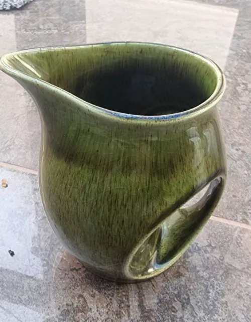 Vintage Green Ceramic Milk Jug - Holkham Pottery - England