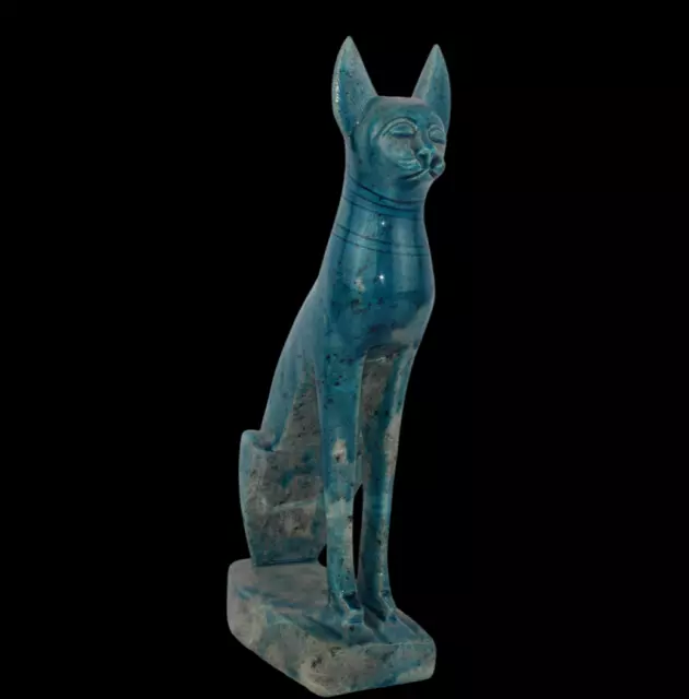 ESTATUA DEL GATO BASTET ANTIGUO EGIPCIO ANTIGUO Piedra Antiguo Faraónico (A1+)