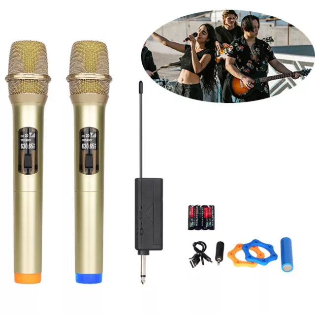 Portable Wireless Microphone with Rechargeable Receiver Dynamic Microphone