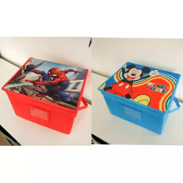 Box mit Deckel Spielzeugkiste Spielzeugbox Mickey Mouse Spider-man Marvel Disney