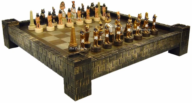 SET DI SCACCHI egiziano Anubis Anubis con tavola fortezza castello 17