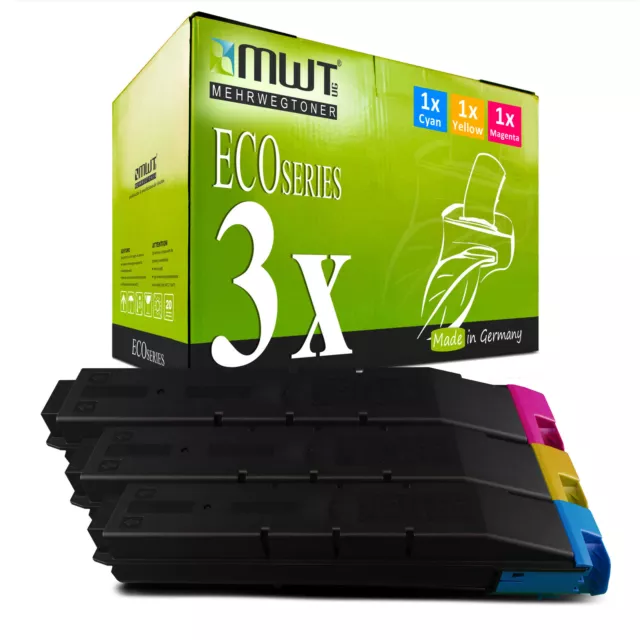 3x MWT Eco Cartuccia Sostituita Kyocera TK-8705C TK-8705M TK-870