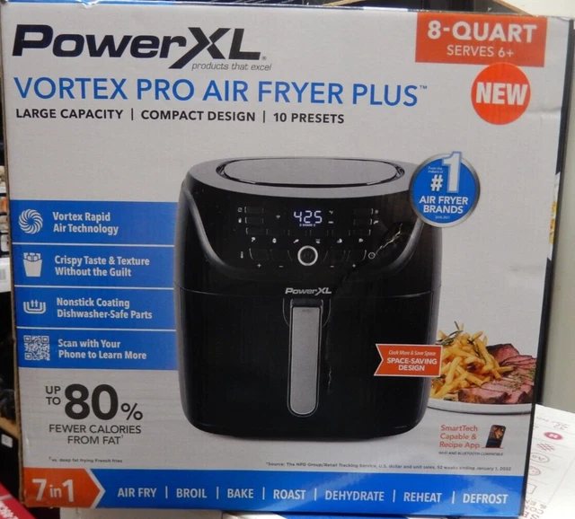 POWER XL 8QT VORTEX PRO AIR FRYER PLUS w/ 10PRESETS, LARGE SZ BRAND
