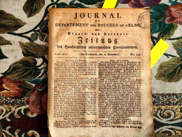 1811 Zeitung  Hamburg 204 USA Botschaft des präsidenten Madison Schloss Kassel